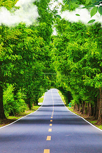 公路风景背景图片_小清新夏天自然风景背景图片