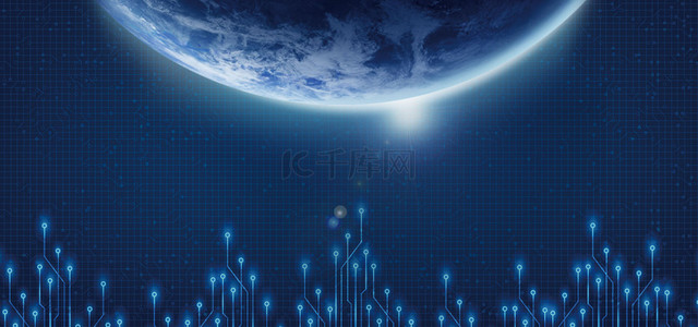 全球商务背景图片_大气星球科技全球互联网banner
