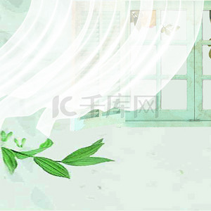 卡通手绘电风扇背景图片_手绘风夏季小清新电商banner
