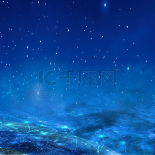 互联网背景图片_蓝色星球超未来时空背景
