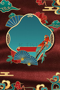 立体风海报背景图片_中国风国潮浮雕红色海报背景