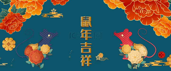 过年祝福背景图片_简约新年春节背景合成banner