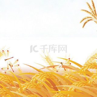 中国风海报背景图片_芒种金色麦田中国风海报背景