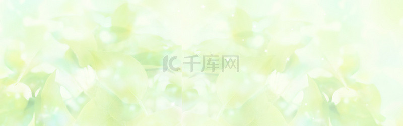 唯美花朵叶子绿色文艺banner