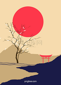 日系创意质感插画背景