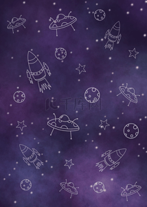 planet illustration紫色背景