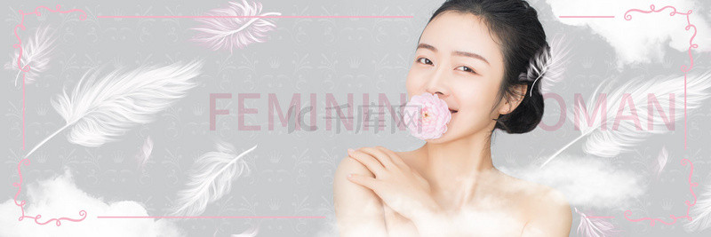 美女背景图片_饭圈追星美容女孩 BANNER