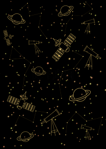 宇宙背景图片_planet illustration黑色黄色背景