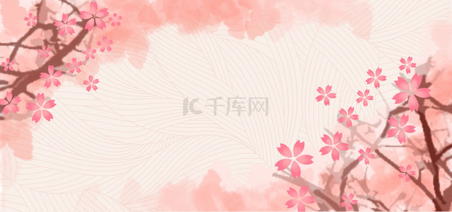 樱花树木花朵粉色唯美banner