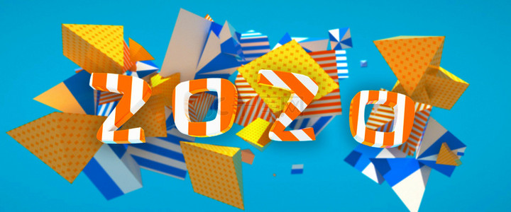 像素风游戏背景图片_C4D创意2020数字糖果背景