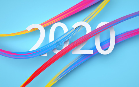 c4d创意鼠年数字2020