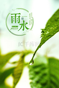 中国传统雨水背景图片_小清新二十四节气雨水高清背景