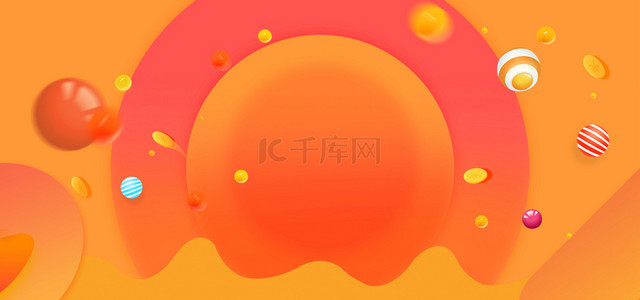 双12背景图片_双12大促几何橙色海报banner