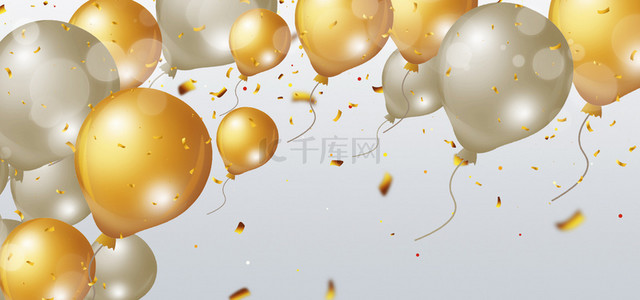 金色亮片背景图片_金色创意感手绘气球背景
