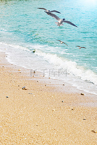 海洋背景图片_文艺简约沙滩海洋背景