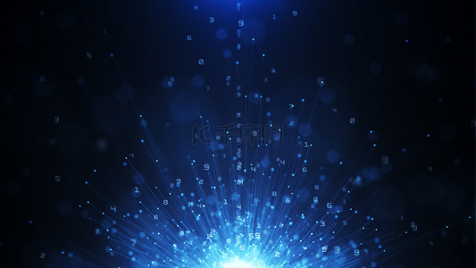 蓝色科技数字粒子光线背景