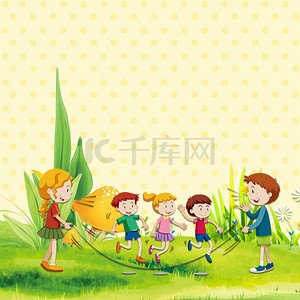 幼儿游戏背景图片_儿童节卡通主题背景