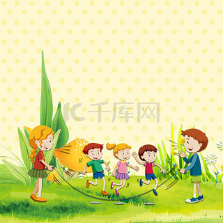 幼儿园招生背景图片_儿童节卡通主题背景