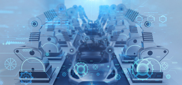 机械科技背景背景图片_蓝色科技工业风格banner背景