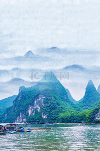 桂林山水背景图片_国庆节桂林旅游高清背景