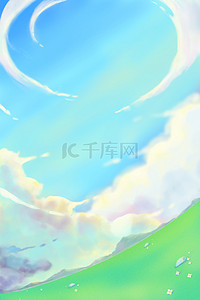 云背景图片_春季山坡云朵云层广告背景