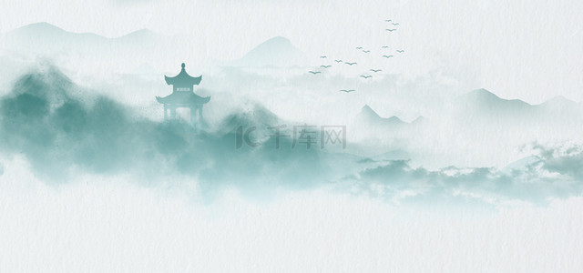 中国风亭子背景图片-中国风亭子背景素材图片-千库网