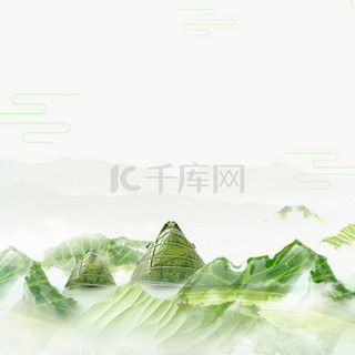 端午背景图片_端午粽子树叶中国风海报背景