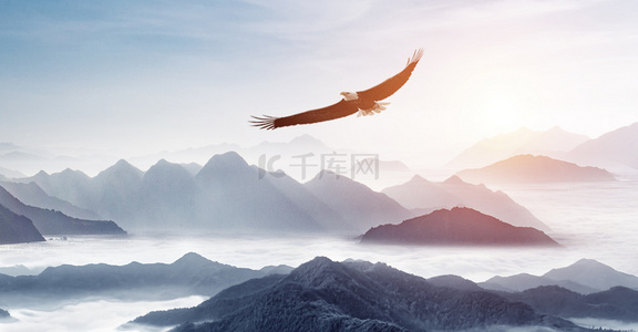 大气文化墙背景背景图片_商务文化宣传老鹰背景