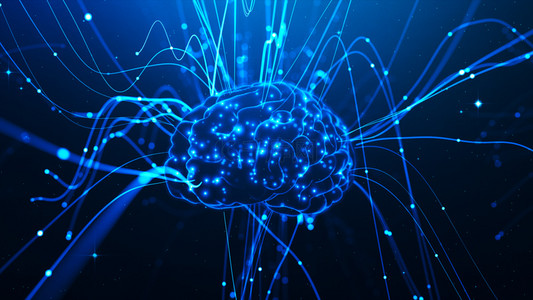 大脑储备背景图片_蓝色科技大脑人工智能背景
