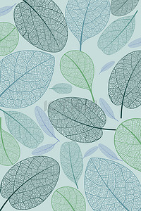 纹理文艺背景背景图片_绿色树叶植物纹理平铺背景