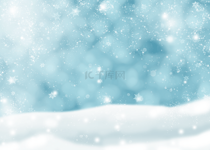 雪天的背景背景图片_唯美的蓝灰色冬天雪花飘落背景