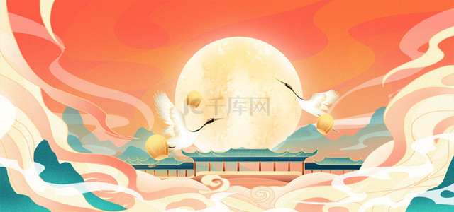 中秋博饼背景图片_中国风国潮中秋节传统节日海报背景