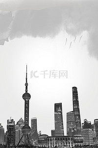 水墨图片素材背景图片_复古魔都魅力上海背景图片