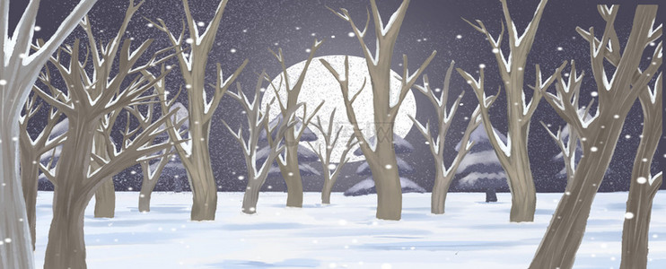 冬至冬季雪景背景宣传海报