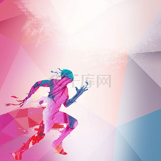 游泳比赛背景图片_跑步体育运动比赛海报背景