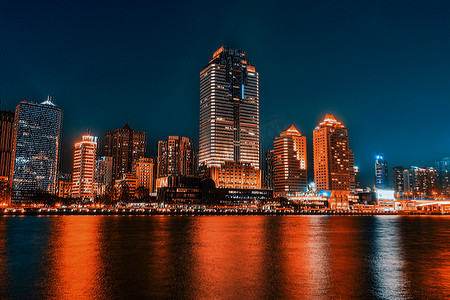 广州珠江一线城市建筑夜晚摄影图配图