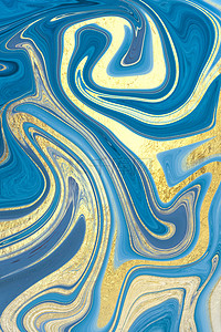 液体流动背景背景图片_鎏金底纹液体流动蓝色质感背景
