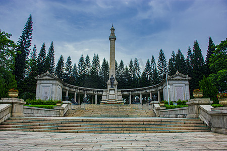 广州淞泸抗战十九路军烈士陵园纪念碑摄影图配图