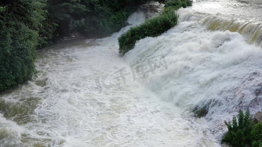 河流洪涝洪水涝水大水开闸泄洪