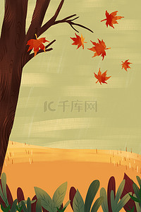 立秋植物风景枫树广告背景