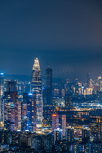 智慧城市微软风摄影照片_夜晚城市天际线夜景摄影图配图