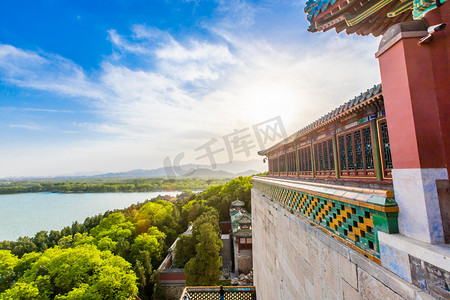 北京夏天颐和园古代建筑皇家园林摄影图配图
