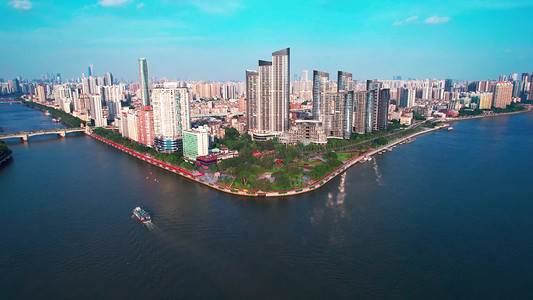 广州洲头咀珠江城市建筑房产物业航拍