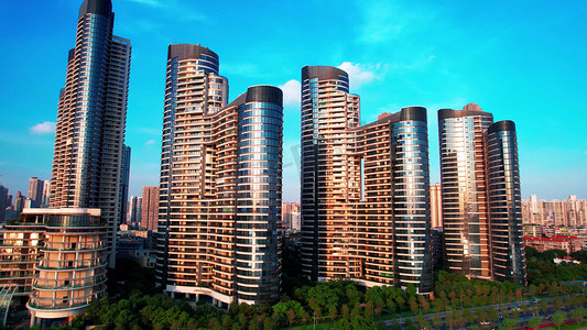 房产地产模板摄影照片_广州洲头咀珠江城市建筑房产物业航拍
