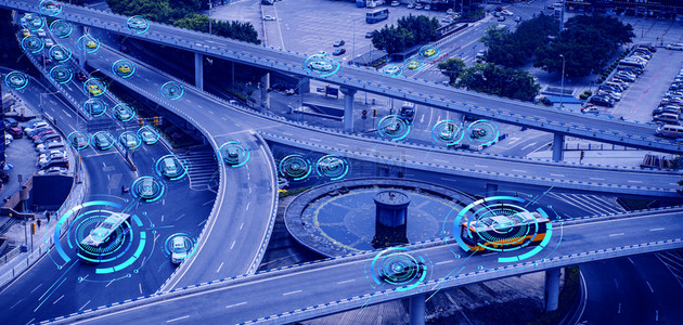 人工智能宣传模板背景图片_智能汽车车联网蓝色简约科技背景