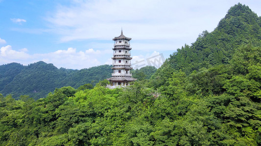 红色景区摄影照片_贵州娄山关景区航拍自然风景