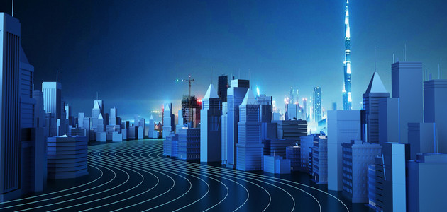 科技城市未来城市建筑背景