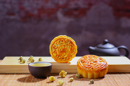 美食中秋月饼健康生活创意摄影图配图