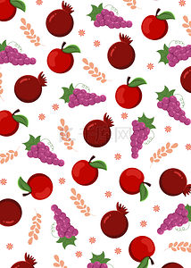 夏季红色水果平铺背景
