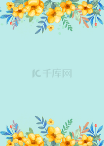 创意卡通时尚背景图片_浅蓝色创意卡通花卉边框背景
